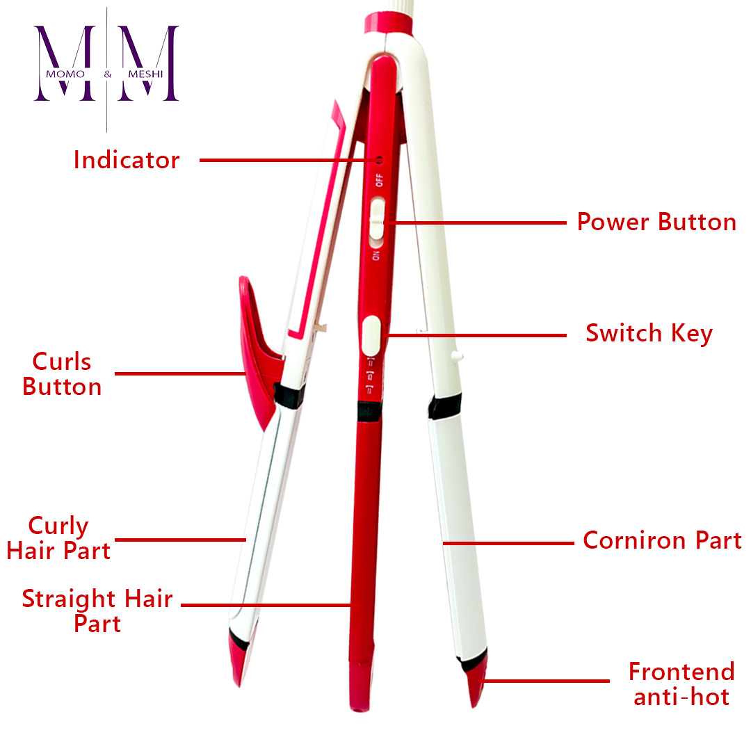 3 in 1 Hair Straightener - Hair curler - Hair Roller - Professional Hair Straightener Crimping with 360° Swivel Cord Perfect for All Hair Type