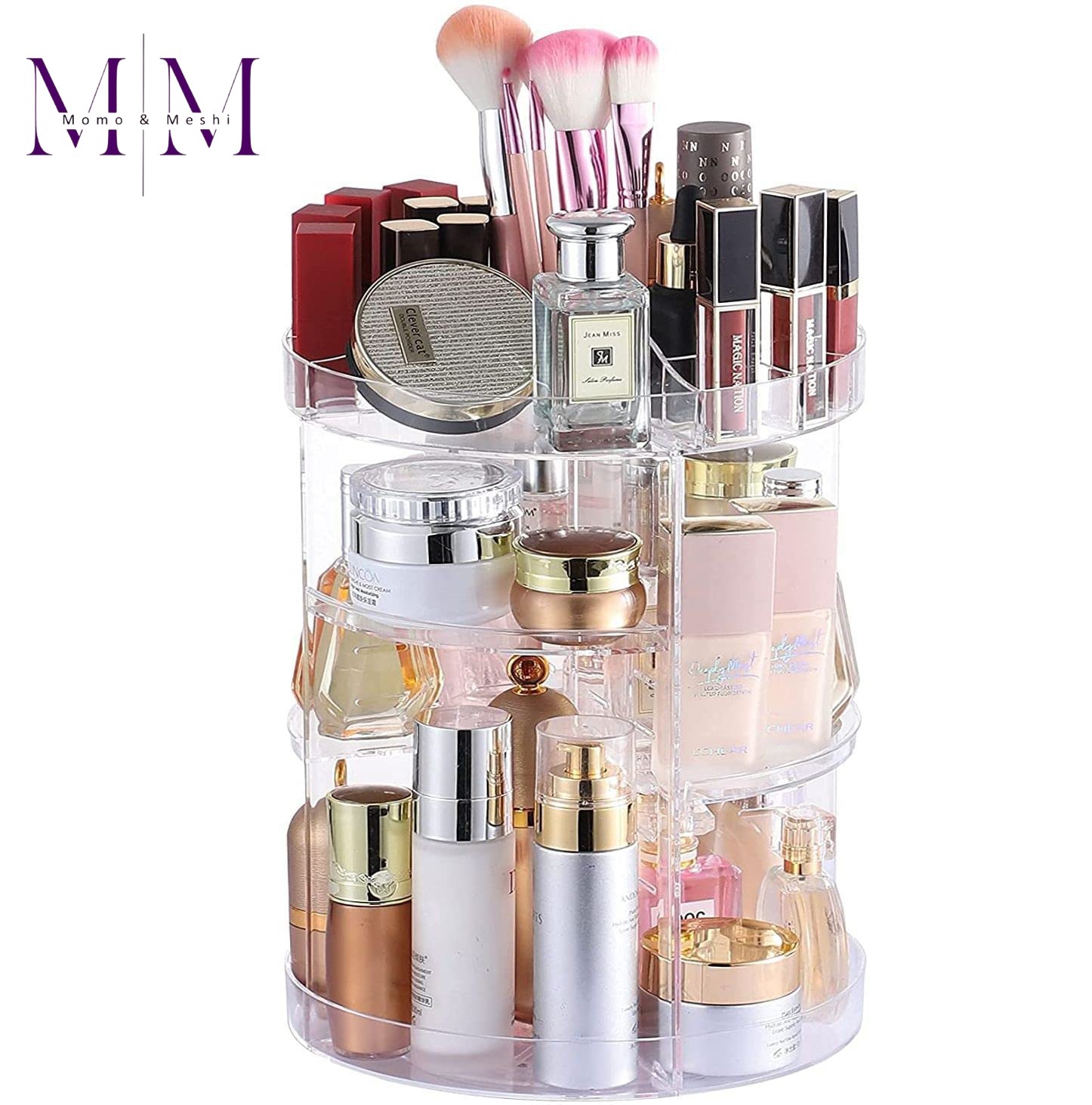 360° Rotating Makeup Organizer Stand - Cosmetic Organizer - Cosmetic Brush Case - Cosmetics Makeup Organizer - Acrylic Cosmetic Holder - Makeup Organizer by MOMO & MESHI