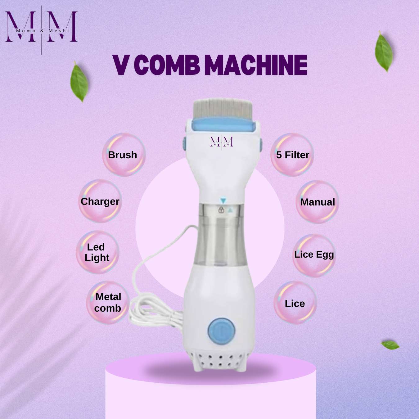 New High Quality V Comb Head Anti Lice - Nits Lice Egg Removal - Head Lice Treatment Electric Machine With Filter