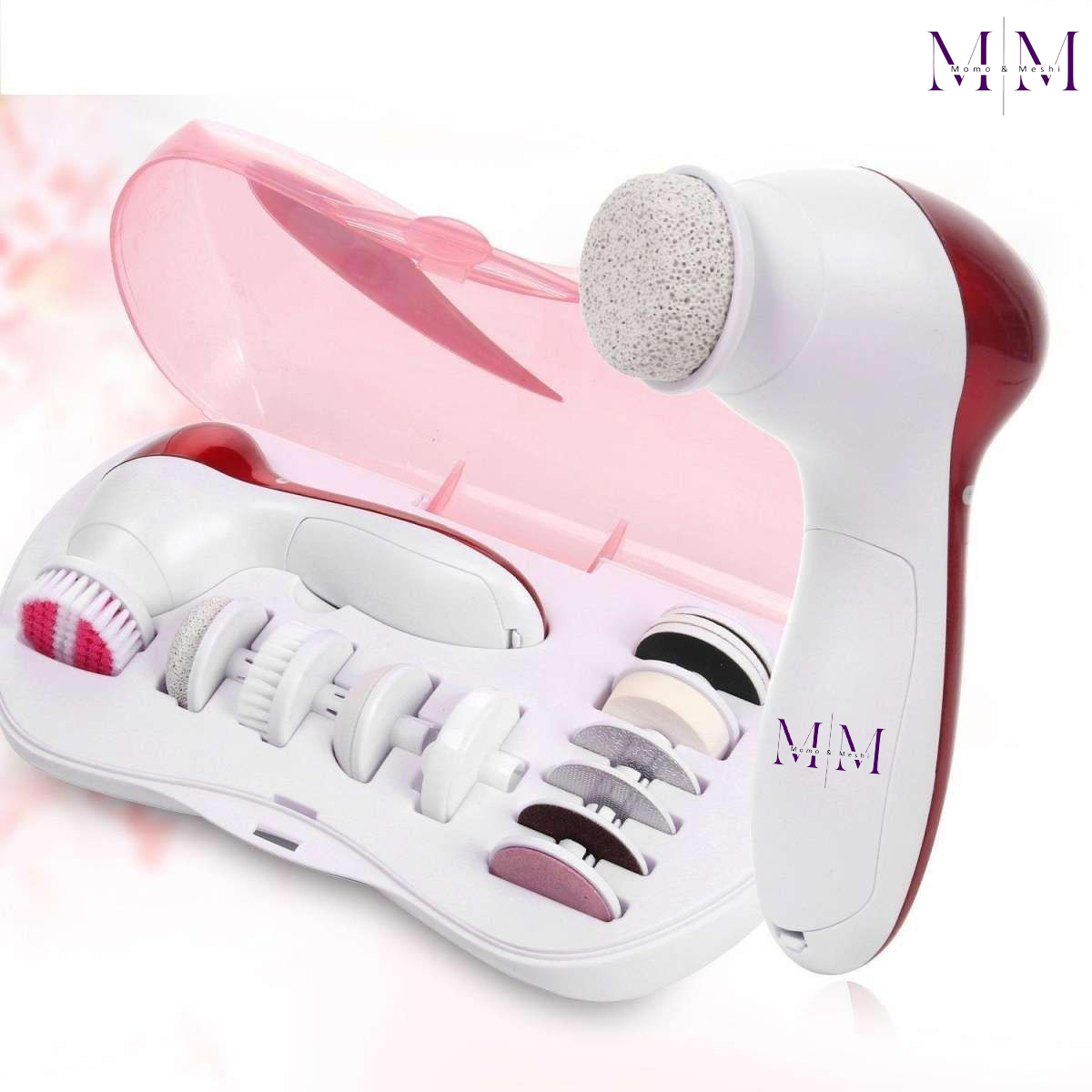 11 In 1 Face Massager Machine - Electric Facial Exfoliator and Massager - Featuring Multiple Attachments for Deep Cleansing and Massage - Comprehensive Face Care Machine by Momo & Meshi